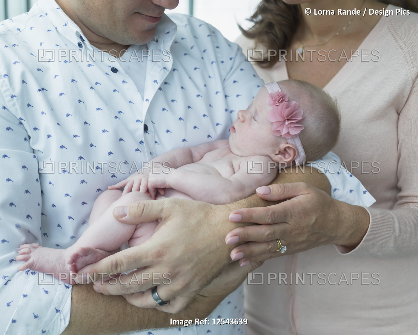 Portrait of a couple with their newborn baby; Surrey, British Columbia, Canada