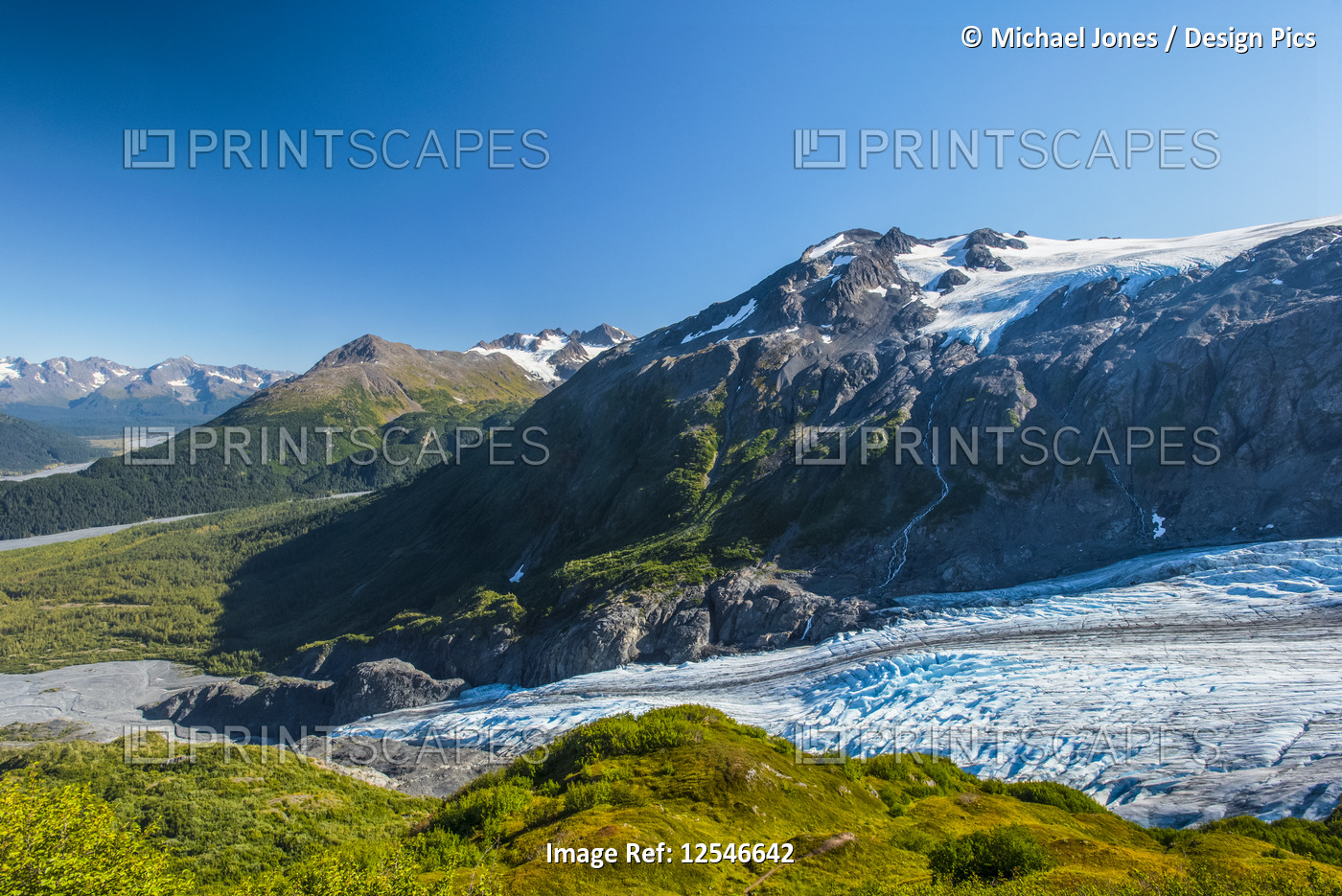 Kenai Fjords National Park as seen from the Harding Icefield Trail with Exit ...
