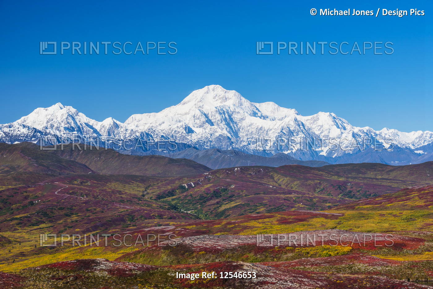 Denali National Park and Preserve as seen from Peters Hills with 20320' Mount ...