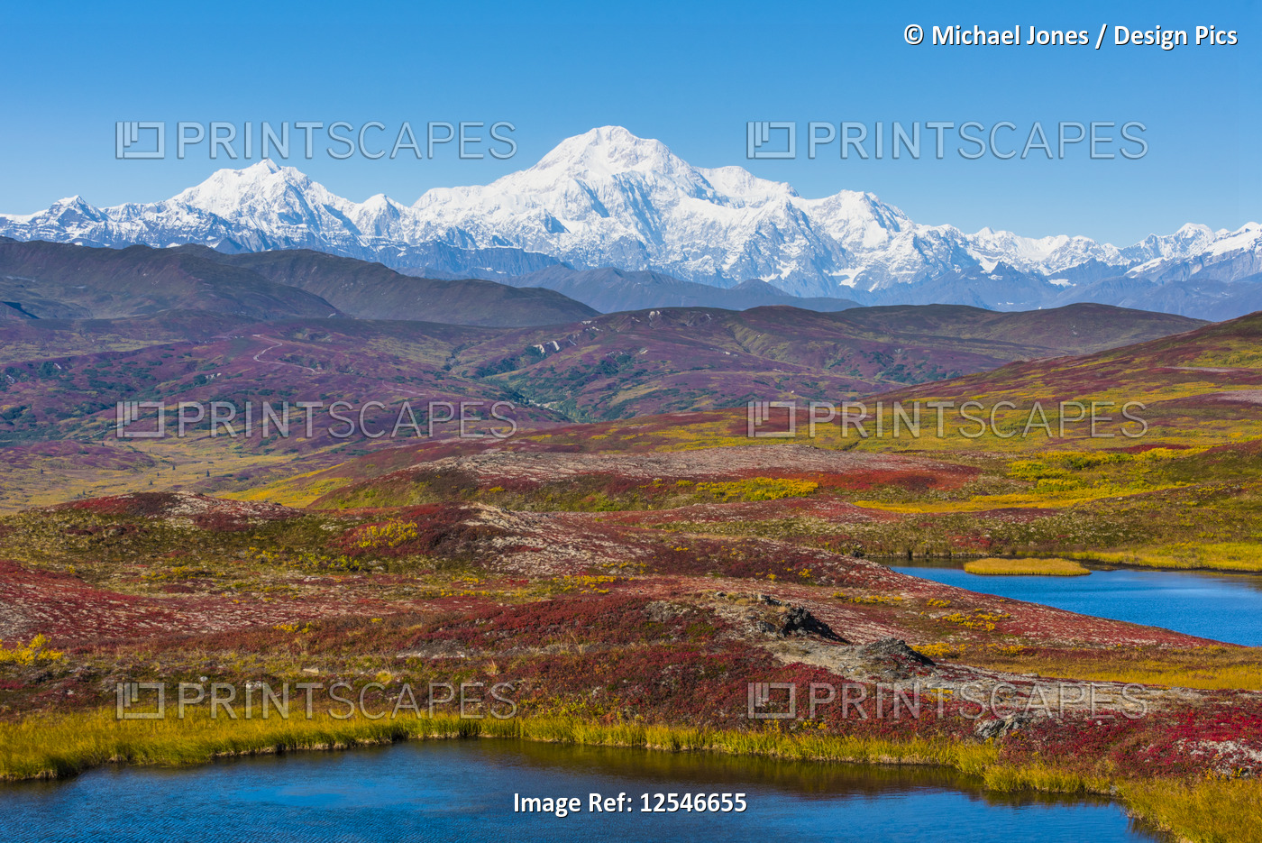 Denali National Park and Preserve as seen from Peters Hills with 20320' Mount ...