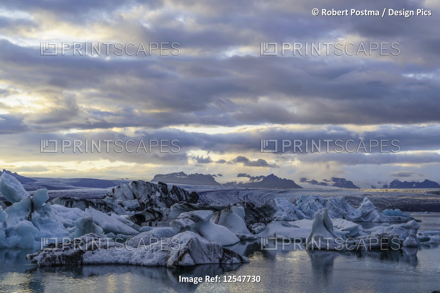Icebergs at the glacial lagoon Jokulsarlon, Southern Iceland; Iceland