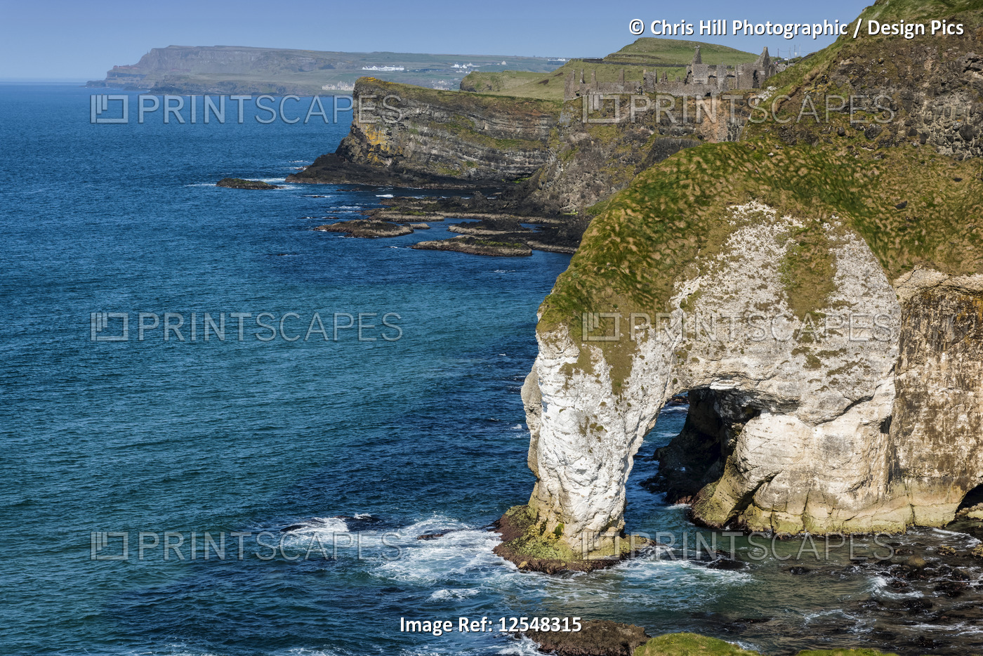 The white rocks on the North coast of County Antrim; County Antrim, Ireland