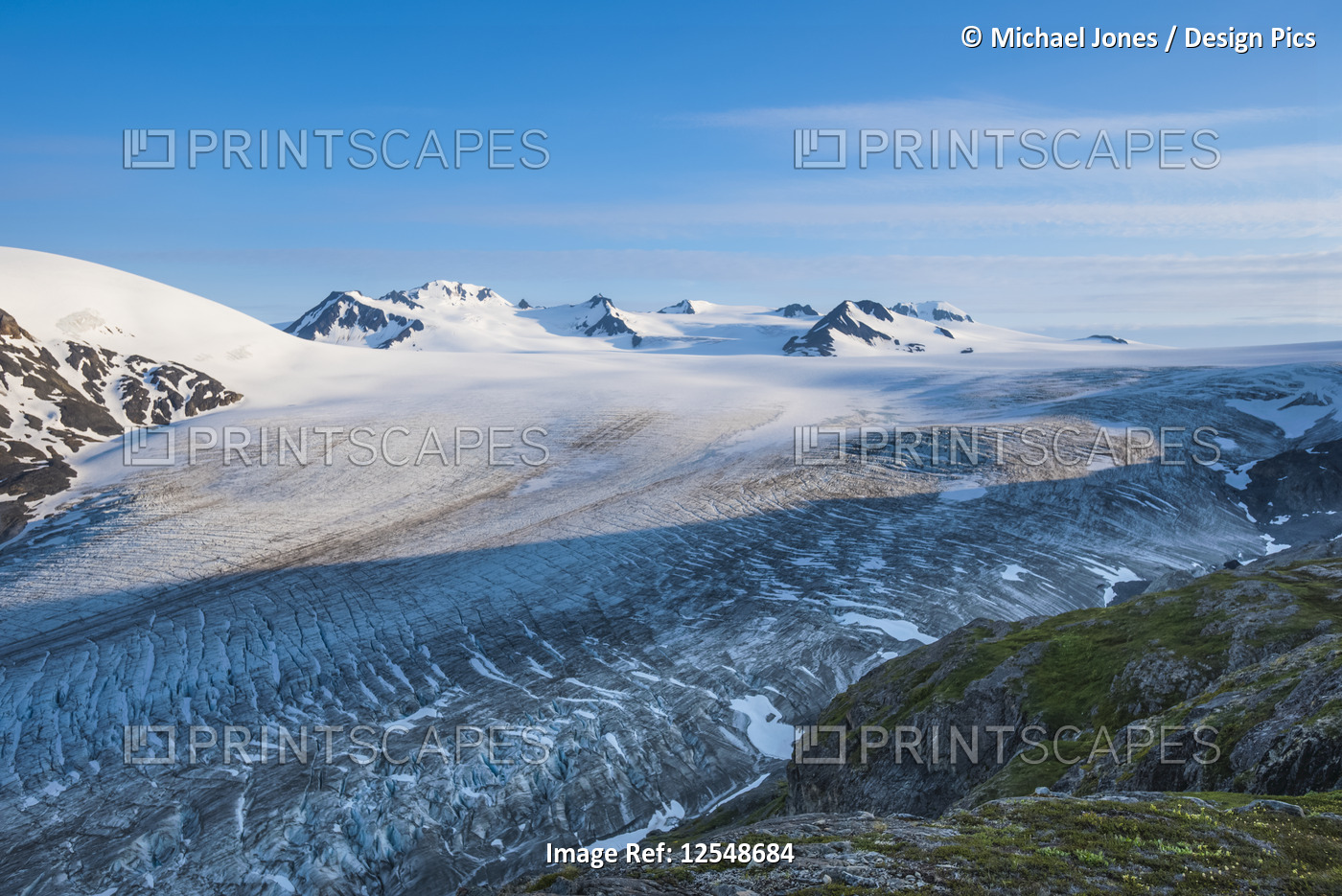 The beautiful Harding Icefield Trail in Kenai Fjords National Park with a ...