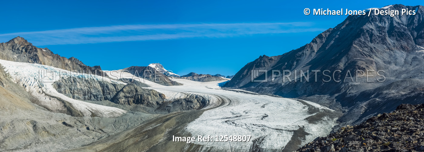 Gulkana Glacier Valley in the Eastern Alaska Range in South-central Alaska on a ...