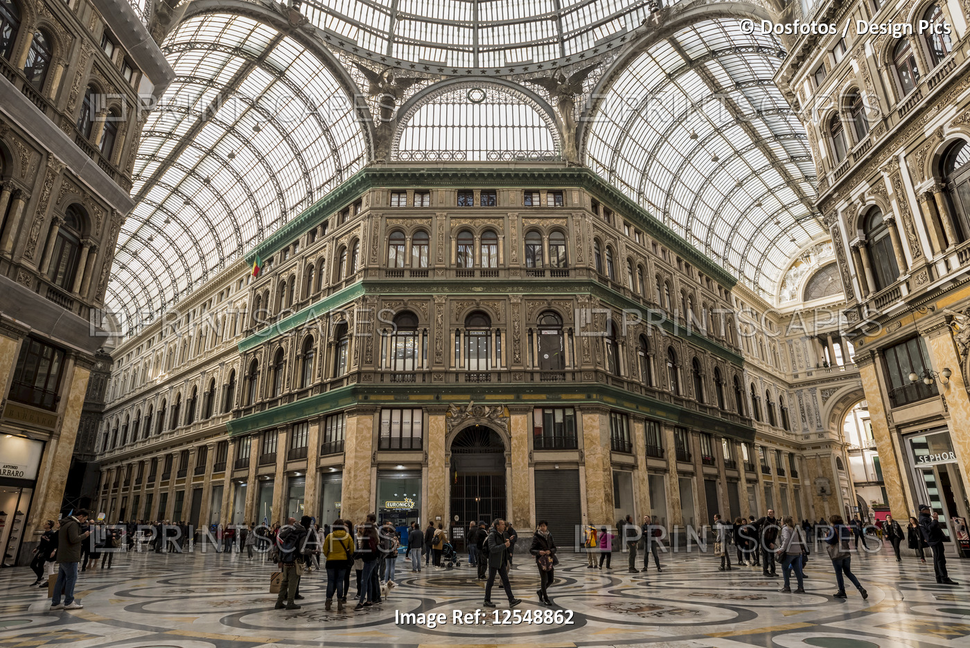 Galleria Umberto l, a public shopping gallery designed by Emanuele Rocco; ...