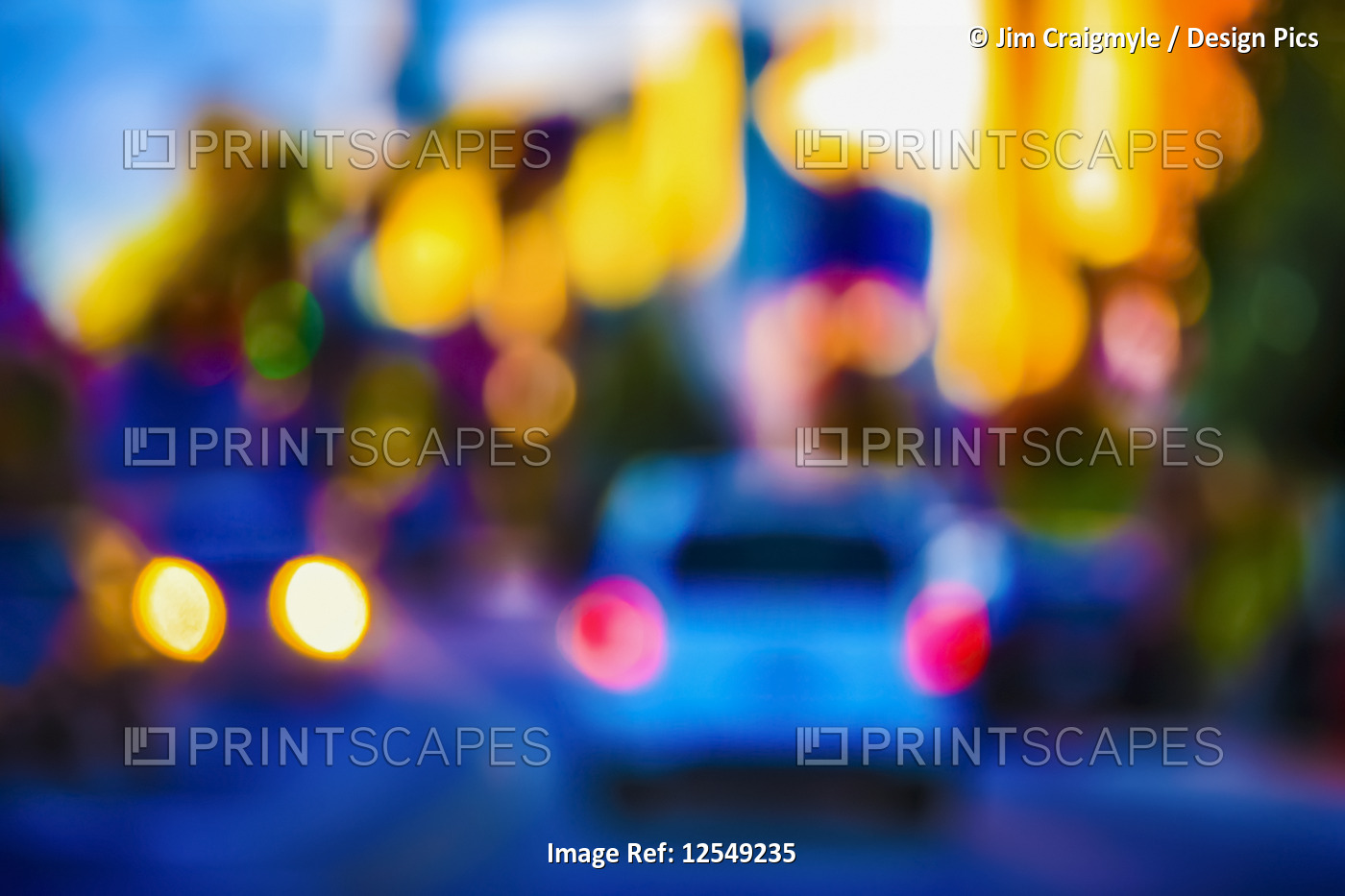 Heavily blurred street scene; Toronto, Ontario, Canada