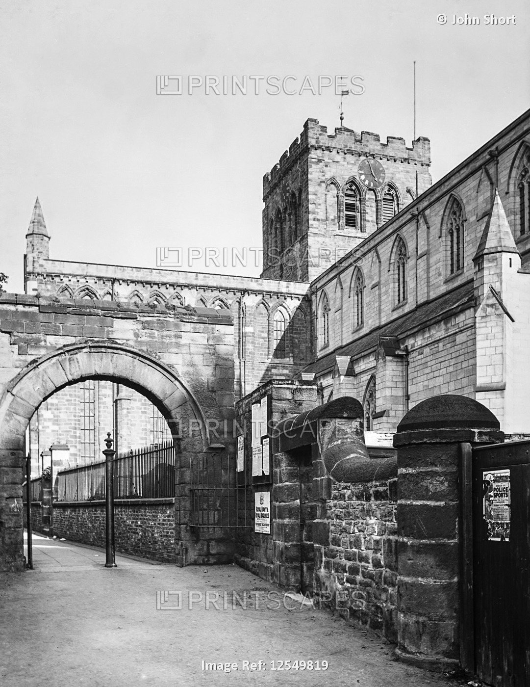 A magic lantern slide circa 1900. Religious slides . Hexham Abbey is a place of ...