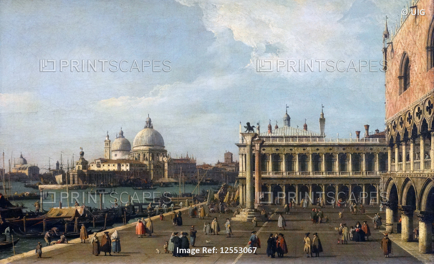 Painting titled 'Santa Maria Della Salute from the Piazzetta' by Giovanni Antonio Canal