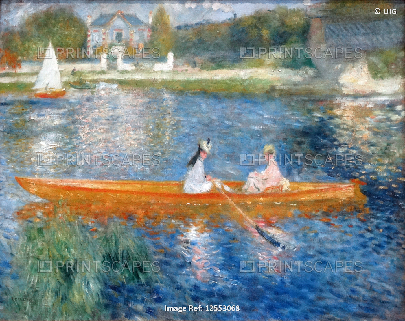 Painting titled 'The Skiff (La Yole)' by Pierre-Auguste Renoir, dated 1875