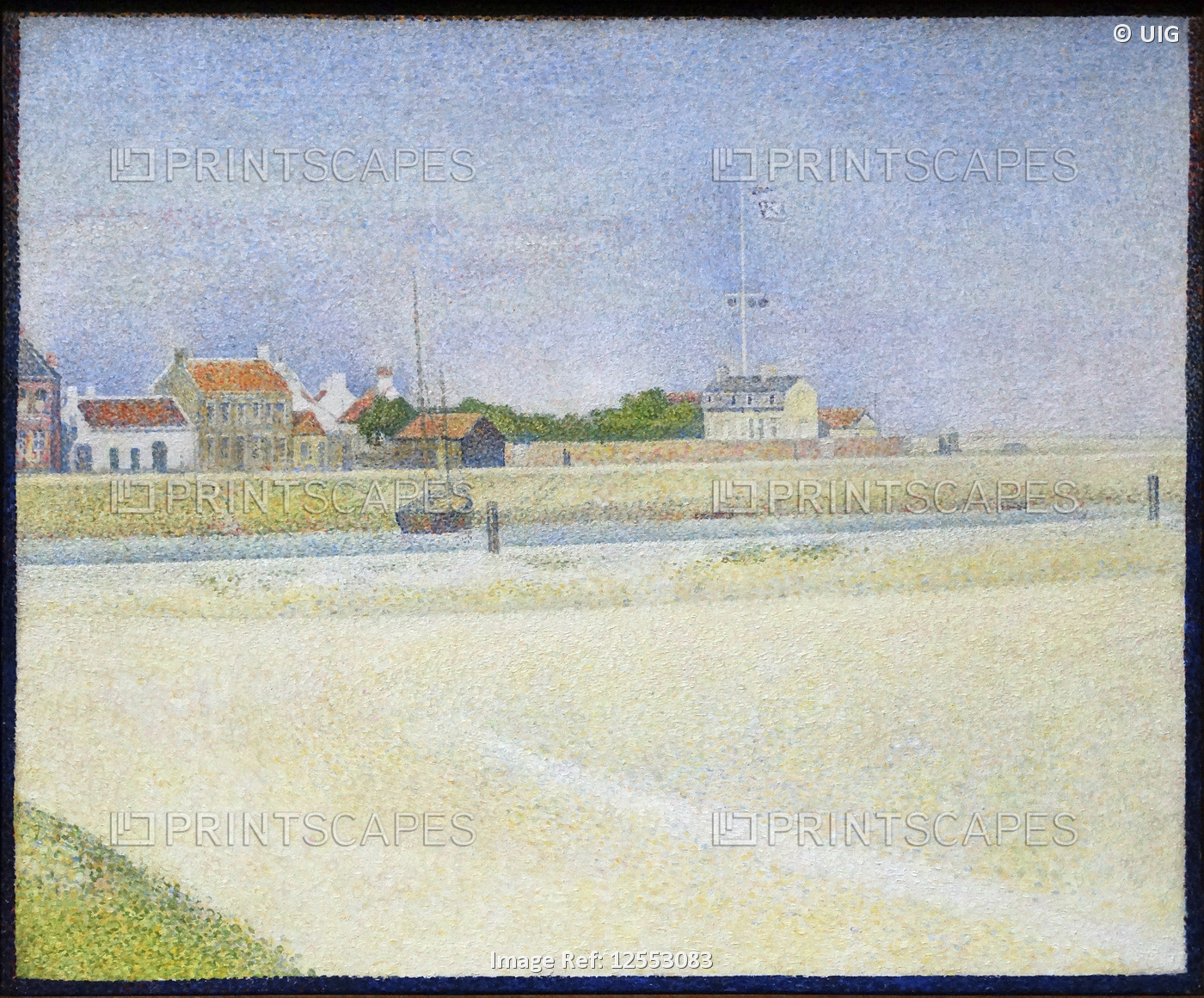 Painting titled 'The Channel of Gravelines Grand Fort Philippe' by Georges-Pierre Seurat