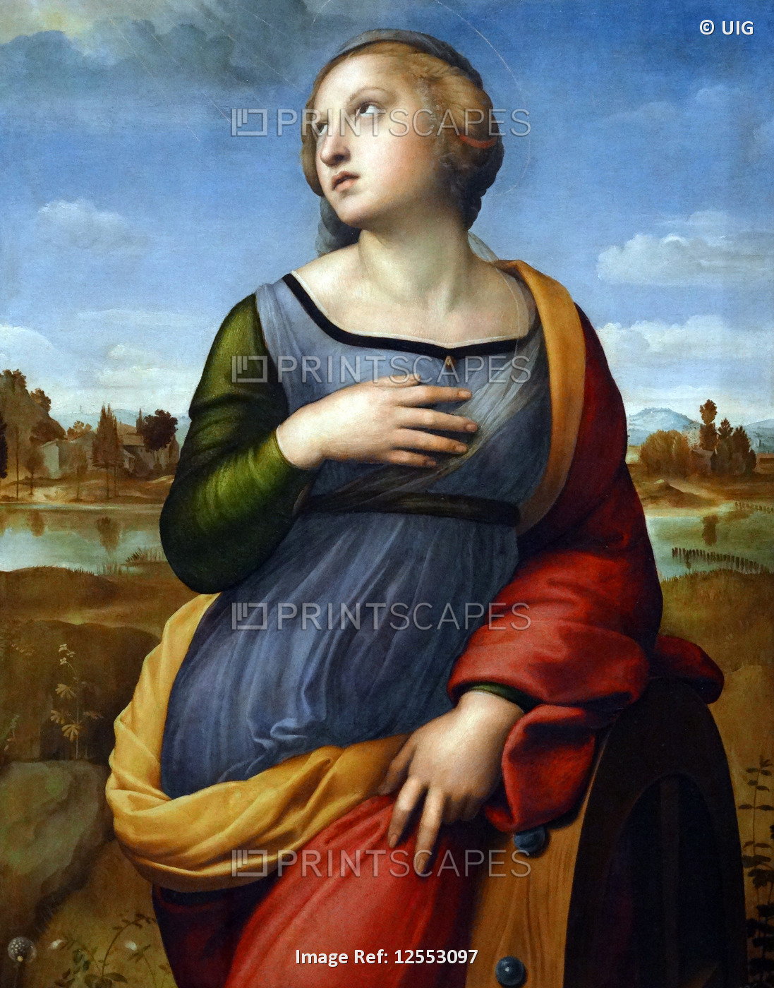 Painting titled 'Saint Catherine of Alexandria' by Raffaello Sanzio da Urbino, 16th century