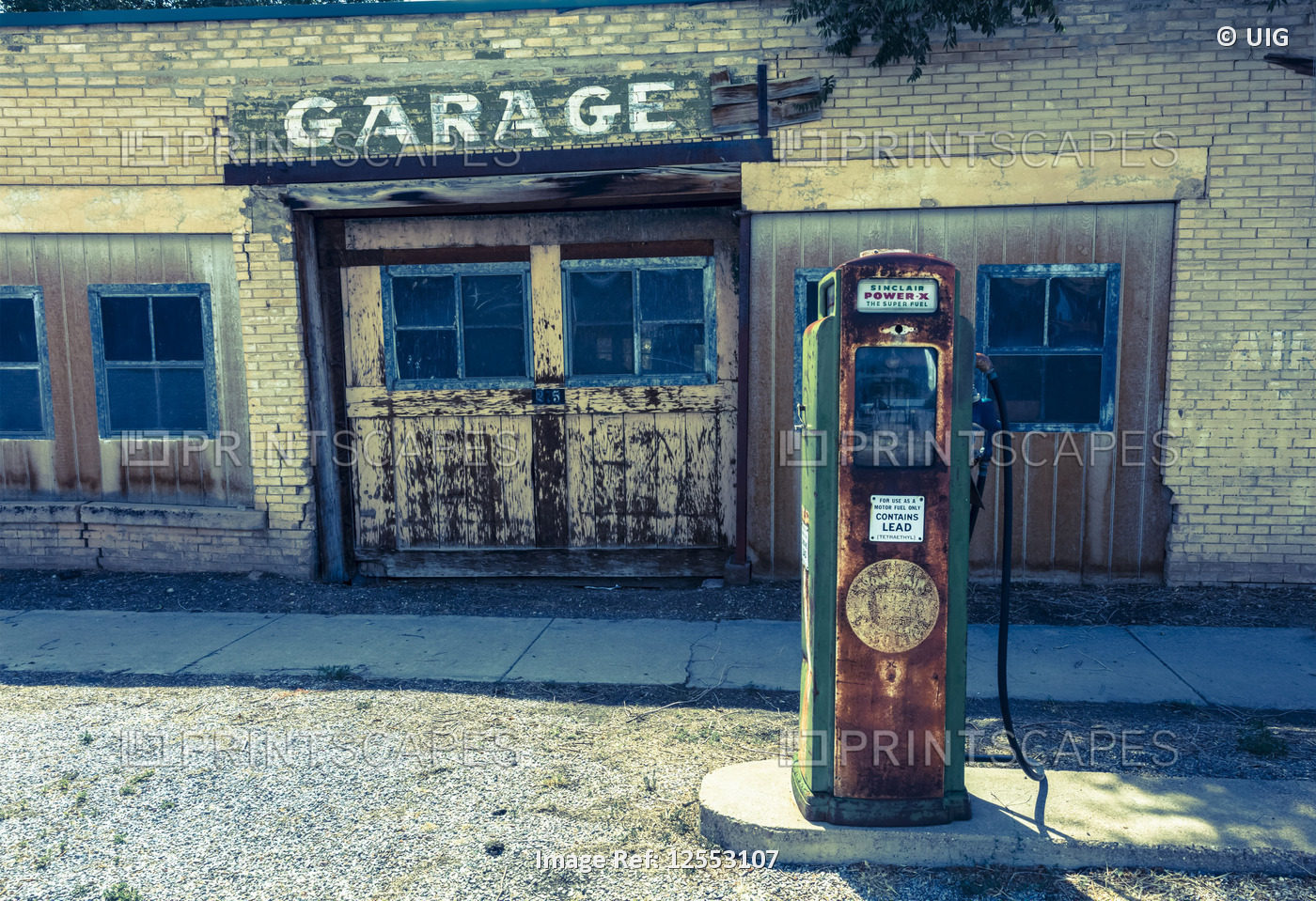 Deserted garage and gas station in Utah off Interstate 15