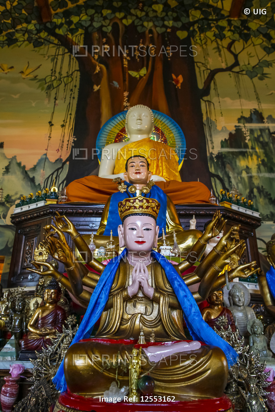 Buddha statues in Tu An Buddhist temple, France