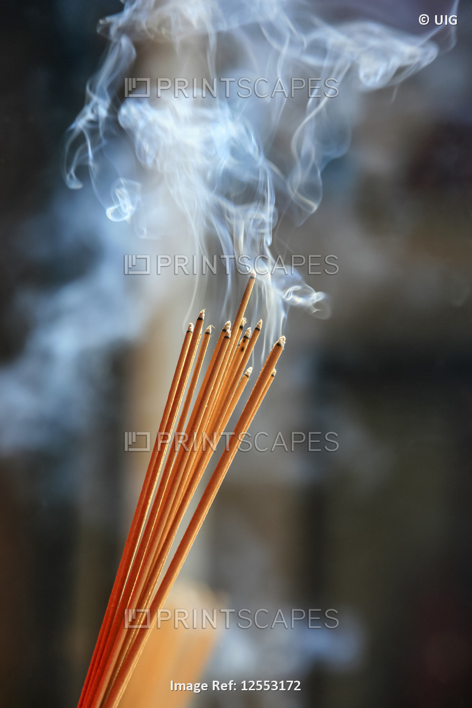 Burning incense, Kuan Yin Teng, Temple of the Goddess of Mercy in Penang, Malaysia