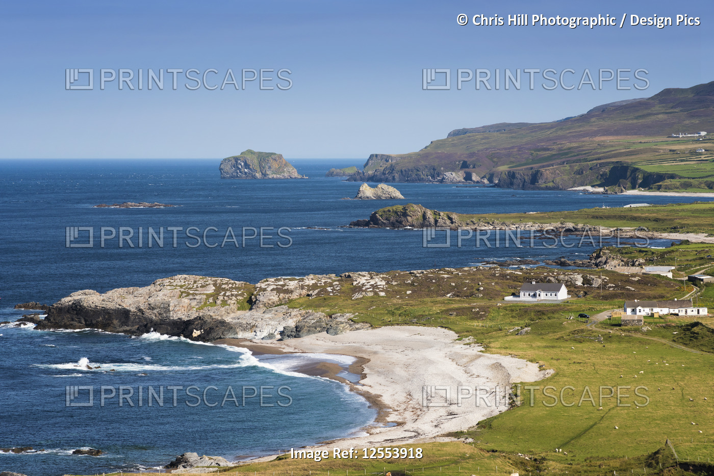 Beach and cliffs along the coastline of Ireland; Ireland
