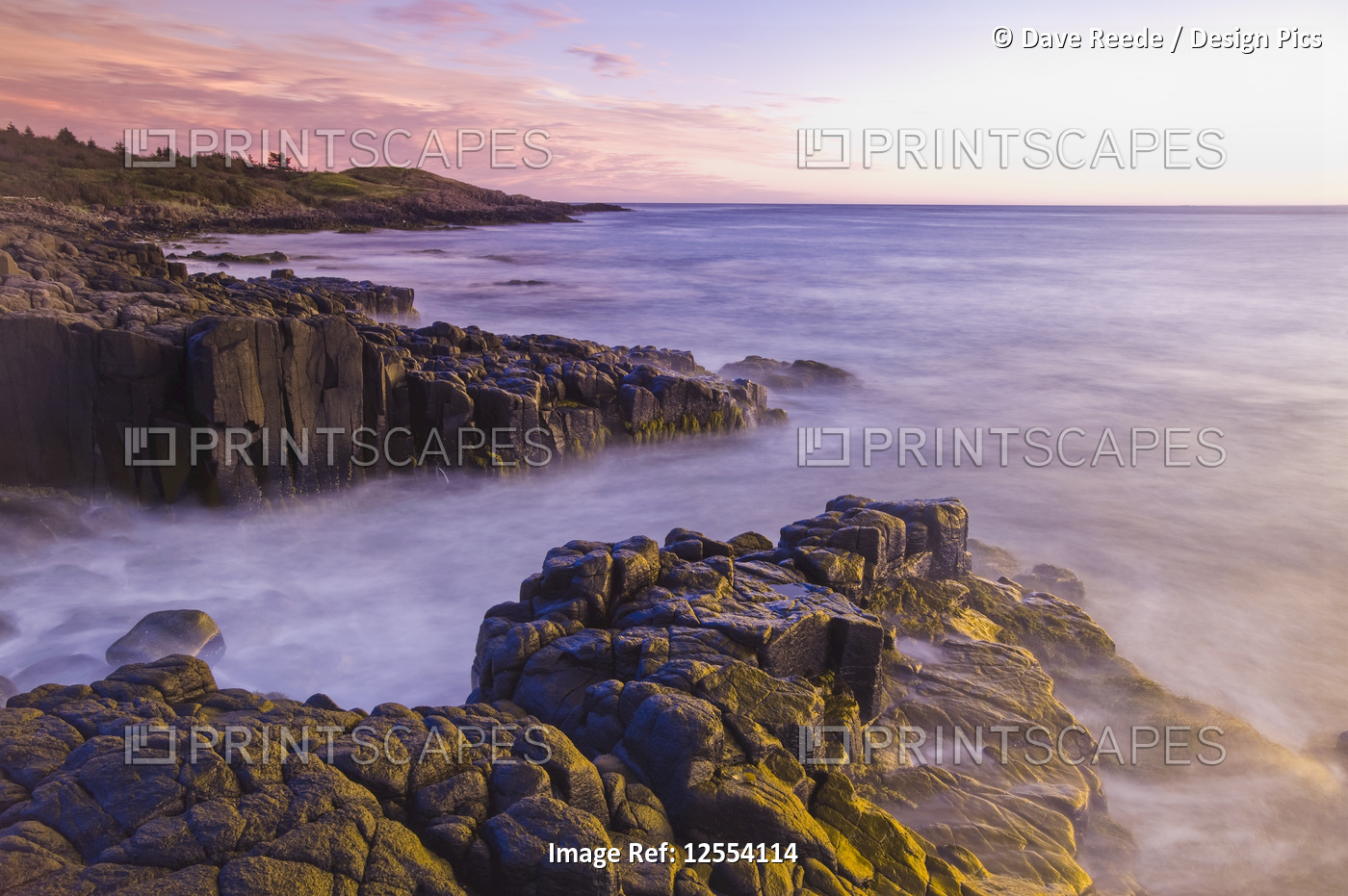 Basalt rock cliffs, Dartmouth Point, Bay of Fundy; Long Island,Nova Scotia, ...