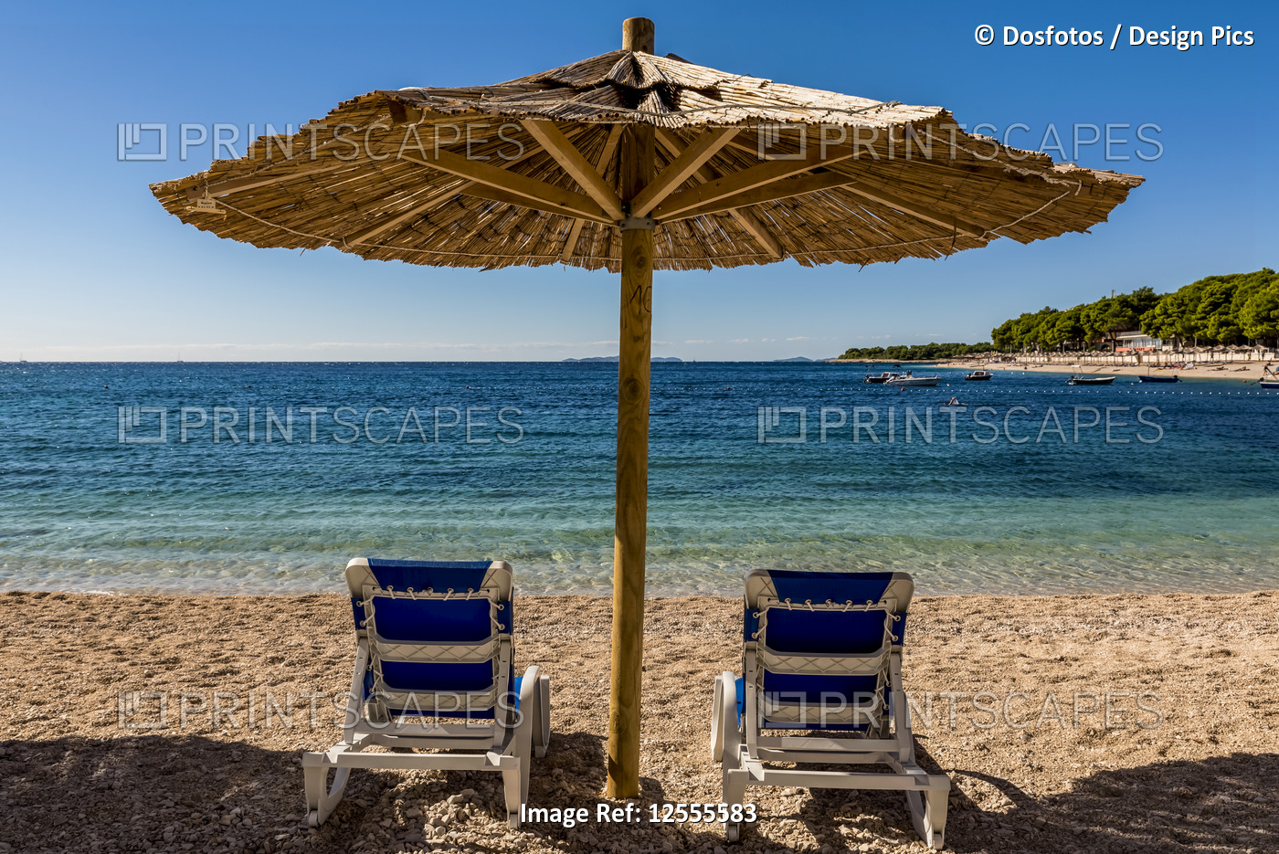 Famous, beautiful Mala Raduca beach; Primosten, Croatia