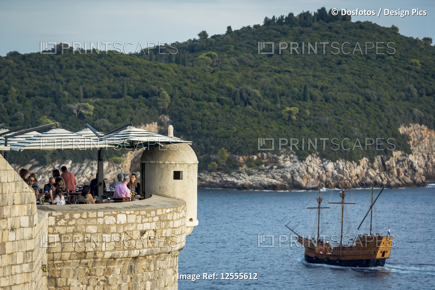 Bar on a turret in the  City Walls; Dubrovnik, Dubrovnik-Neretva County, Croatia