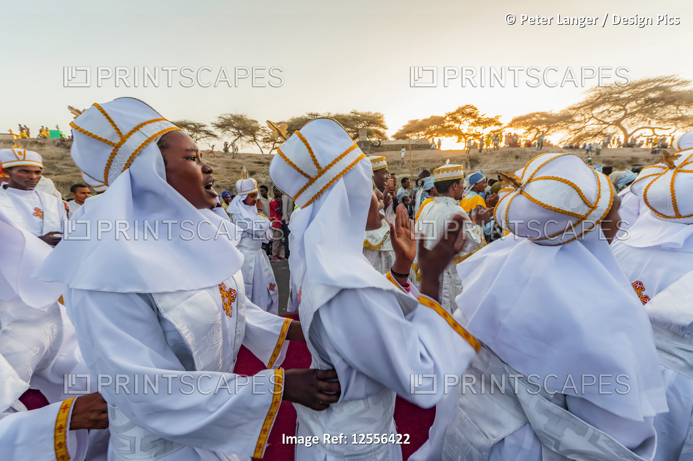 People in a Timkat procession during the Orthodox Tewahedo celebration of ...