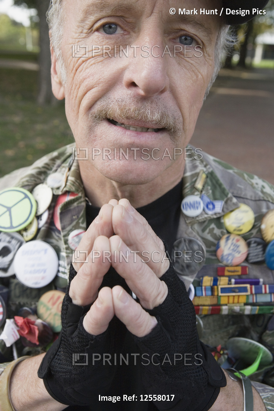 Portrait of a disabled war veteran