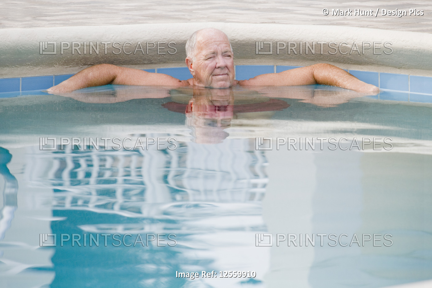 Senior man in a swimming pool