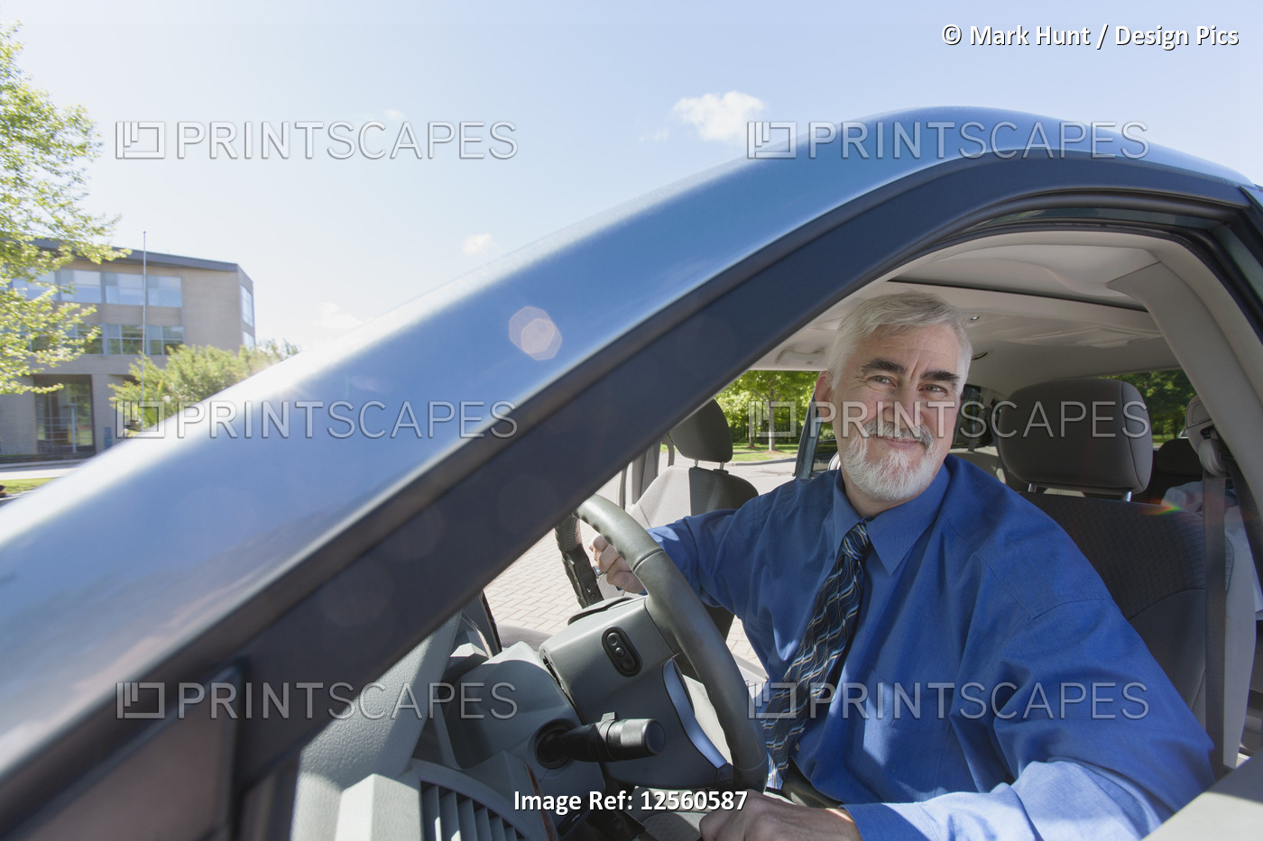 Man with muscular dystrophy and diabetes driving an accessible van