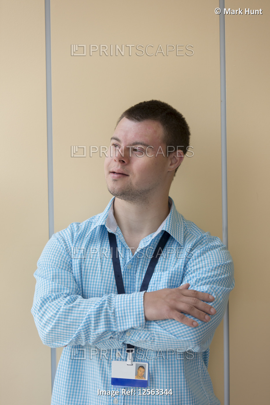Man with Down Syndrome working in a hospital