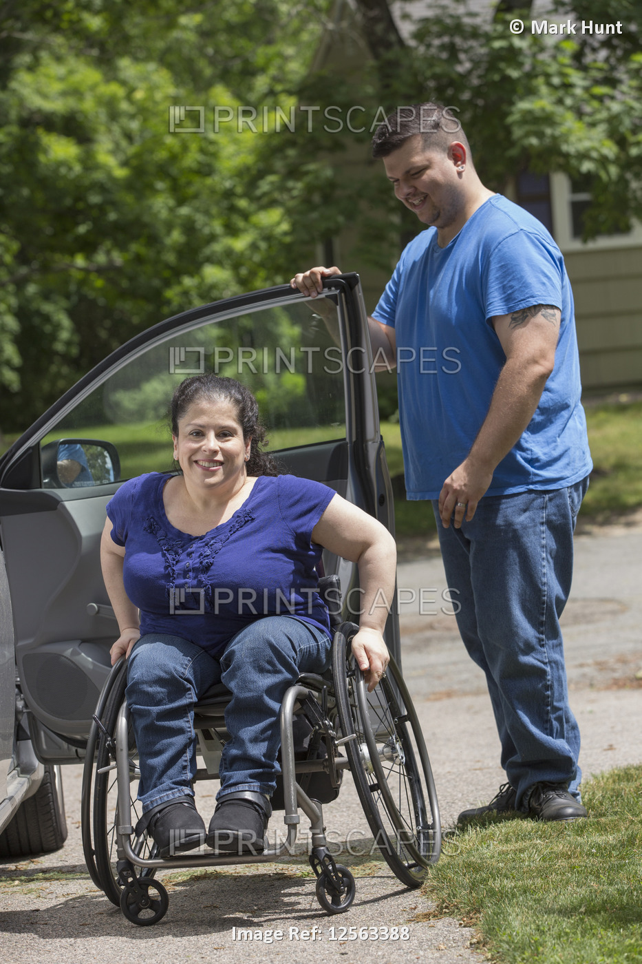 Woman with Spina Bifida and her husband getting out of the car