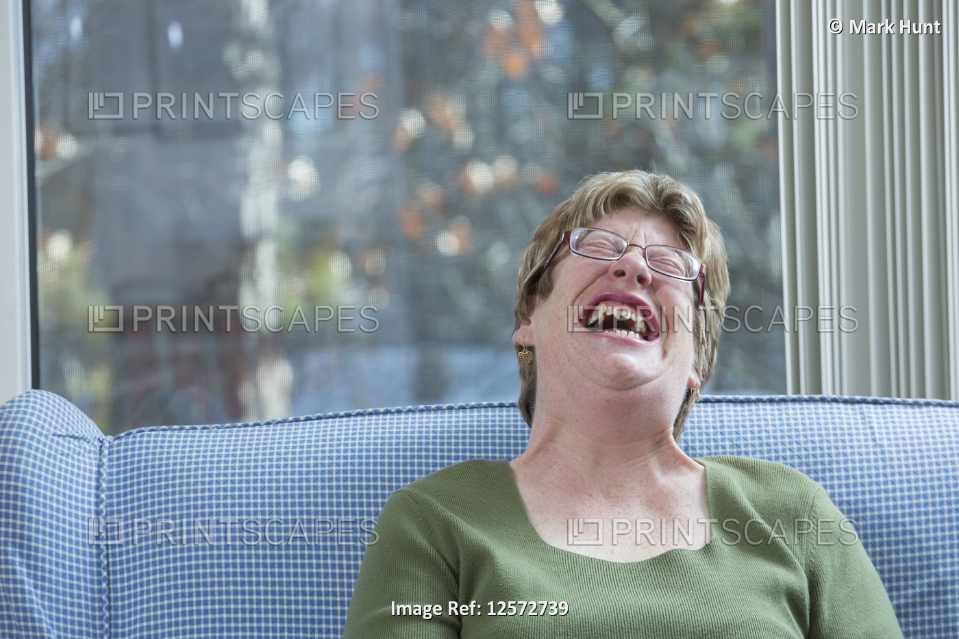 Woman with Autism laughing