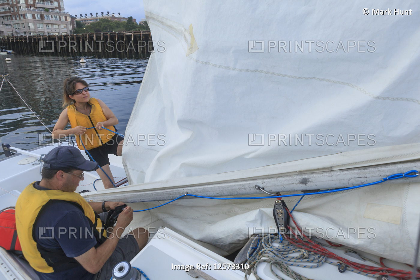Blind couple on sailing boat