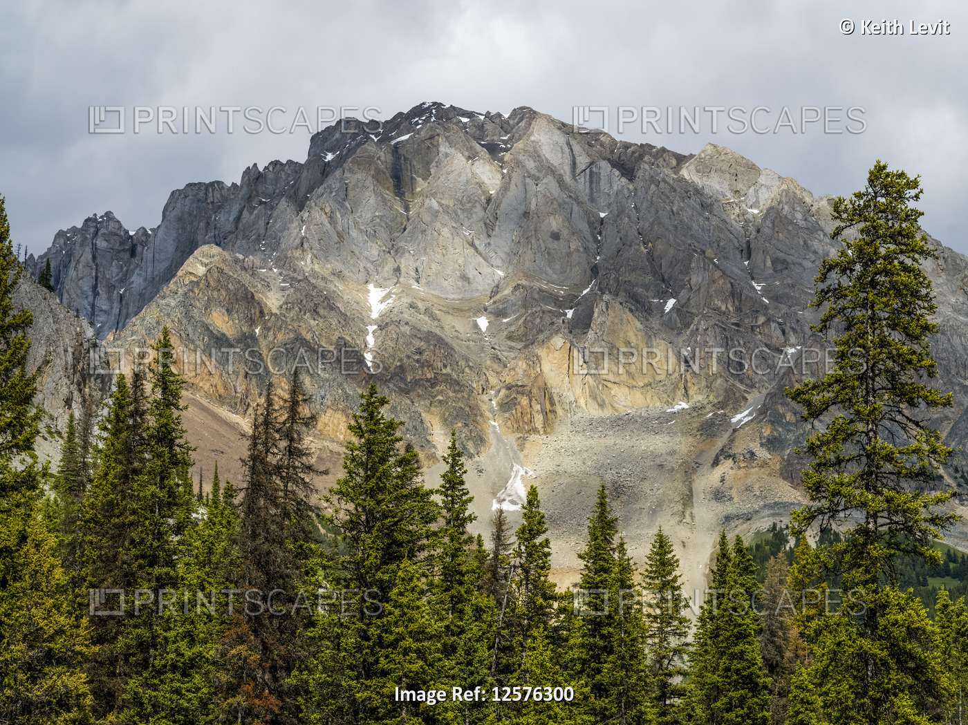 Rugged Rocky Mountains and forest in Kananaskis Country along Bighorn Highway ...