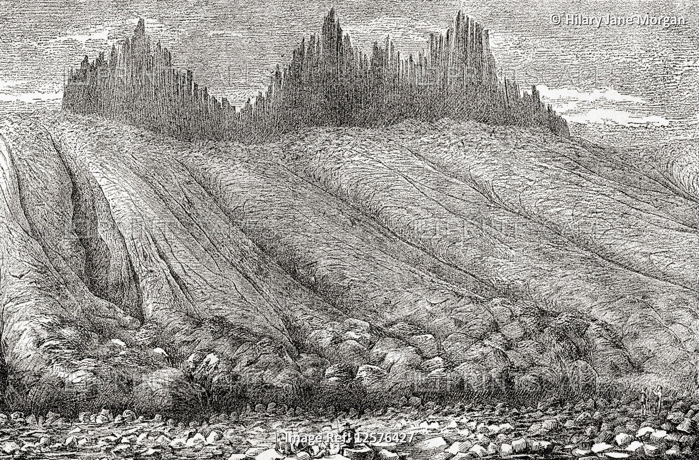 A glacier.  From The World's Foundations or Geology for Beginners, published ...