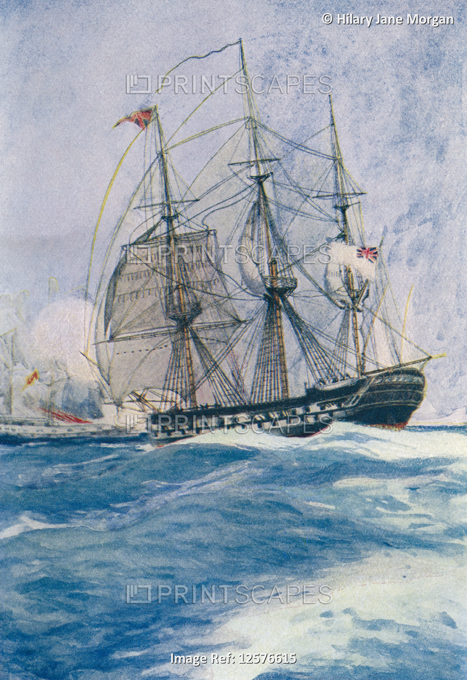 A Man-o-War in Nelson's day.  From The Book of Ships, published c.1920.