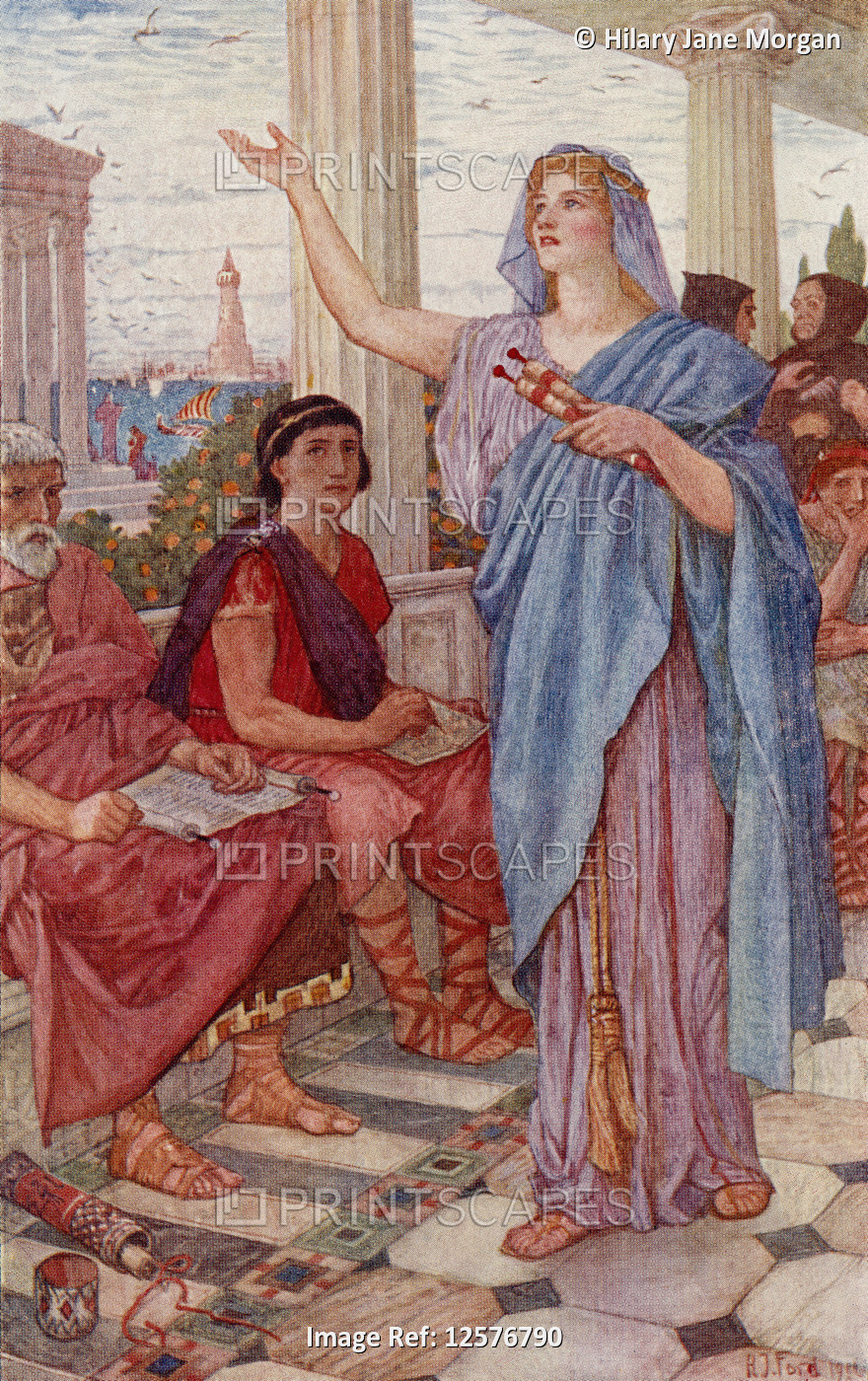 Synesius attends the lectures of Hypatia.  Synesius, c. 373 – c. 414.  Greek ...