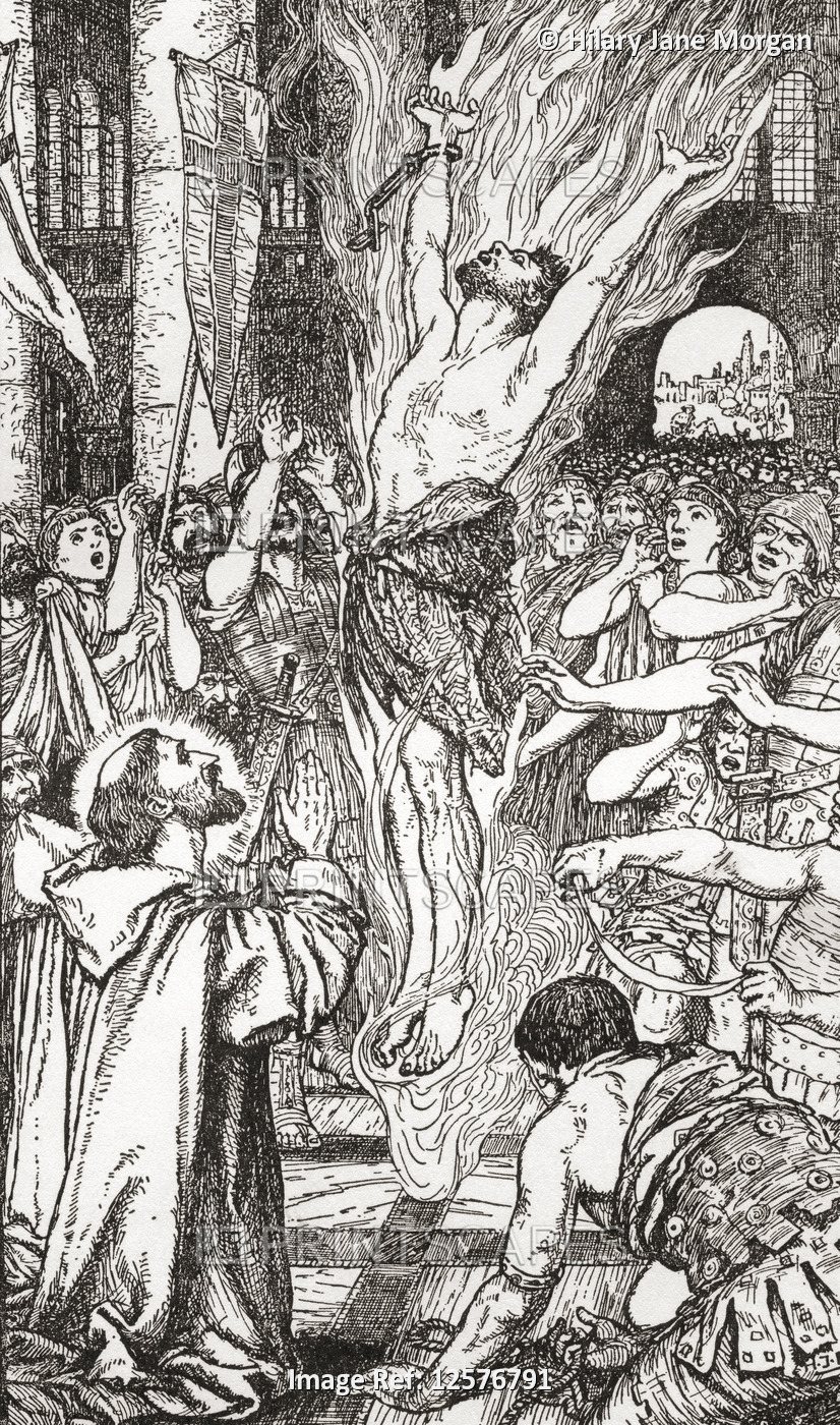 Germanus and the man possessed.  Germanus of Auxerre, c. 378 – c. 448.  Bishop ...