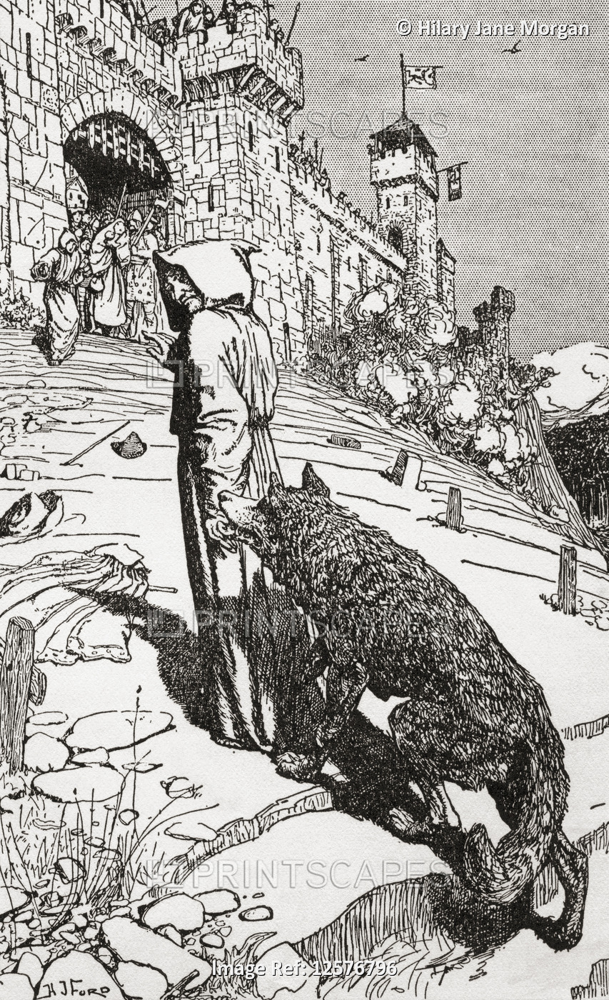 St. Francis brings the wolf to the city.  Saint Francis of Assisi, born ...