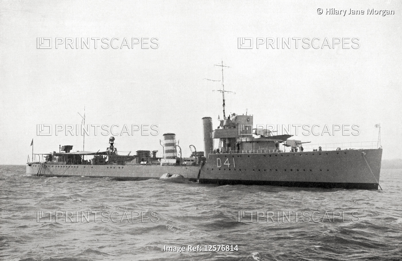 EDITORIAL  HMS Walpole (D41) a W-class destroyer of the British Royal Navy.  ...