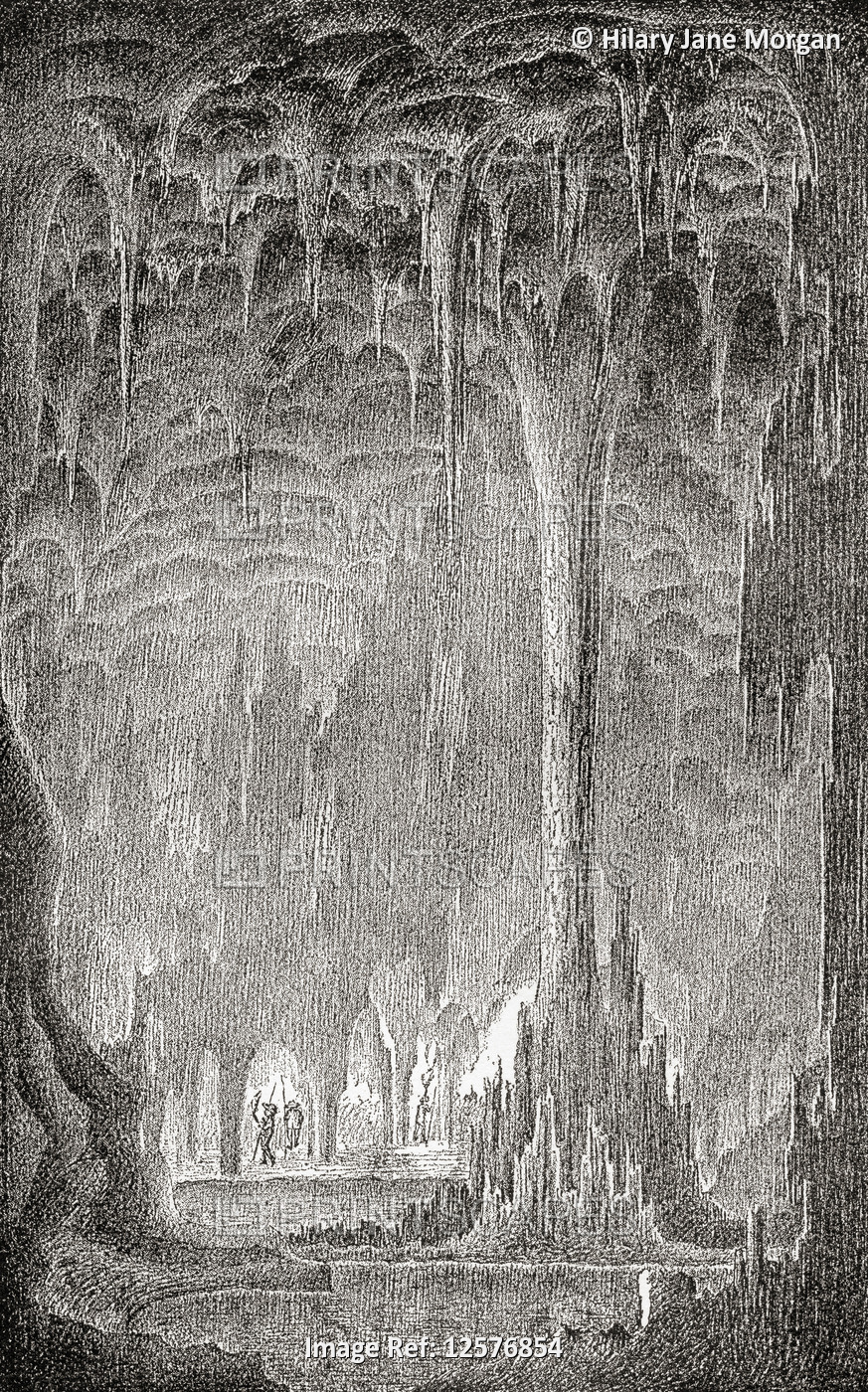 A stalactite cavern.  From The World's Foundations or Geology for Beginners, ...