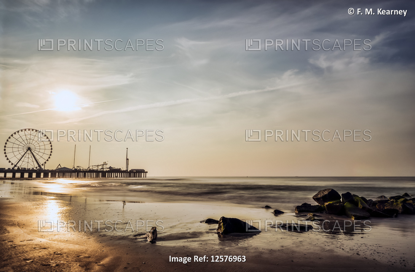 Sunrise on Atlantic City Beach; Atlantic City, New Jersey, United States of ...