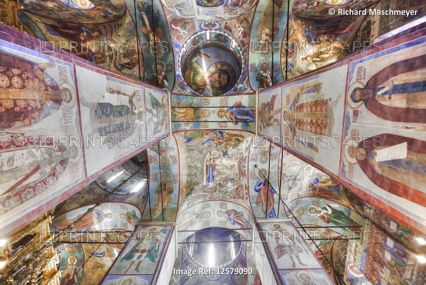 Frescoes, Holy Dormition Cathedral, Trinity Sergius Lavra Monastery complex; ...