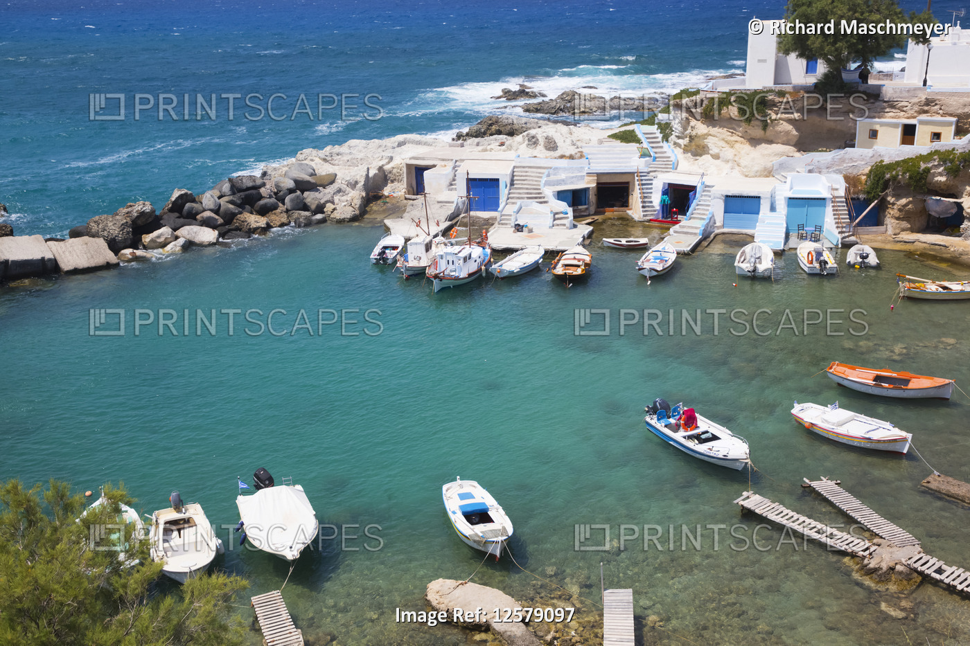 Harbour; Mandrakia Village, Milos Island, Cyclades, Greece