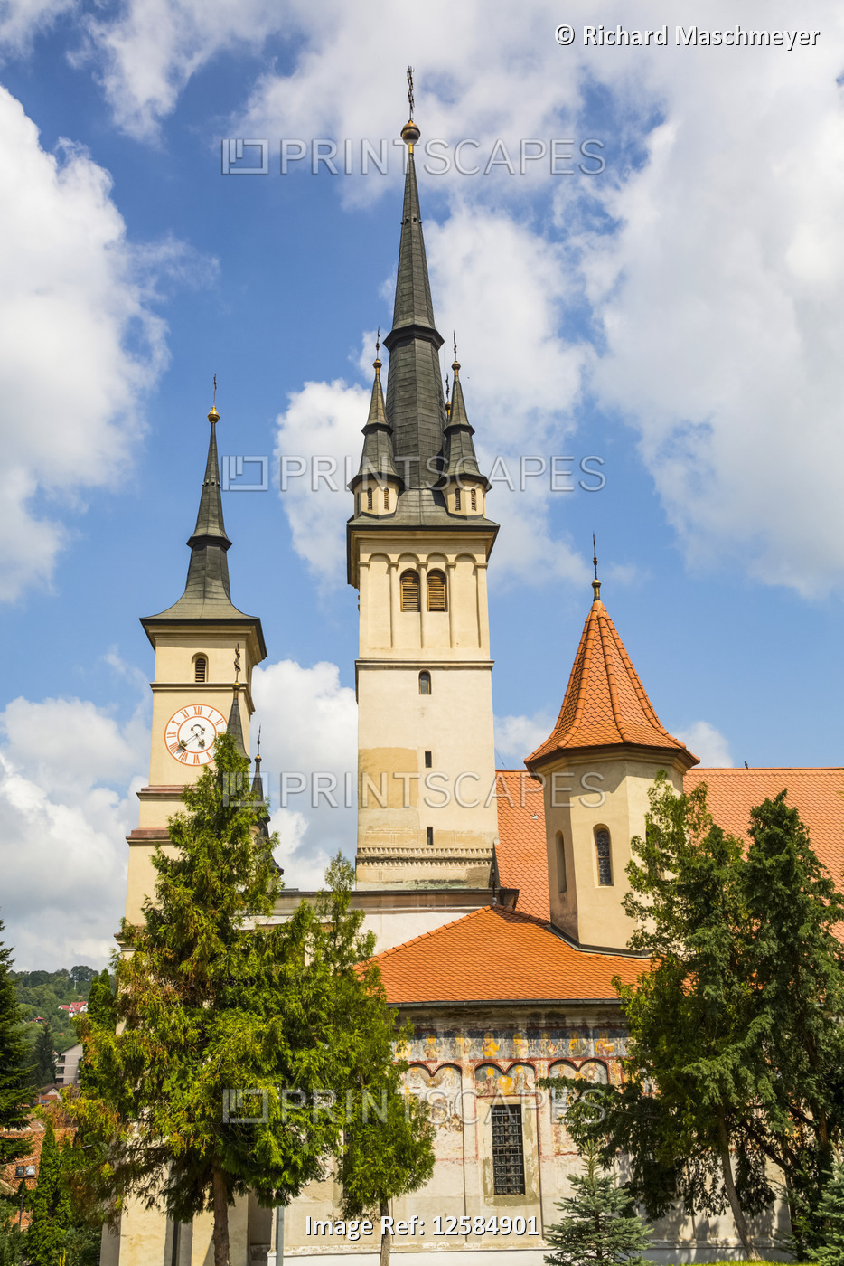 St Nicholas Orthodox Church, founded in 1292;  Brasov, Transylvania Region, ...