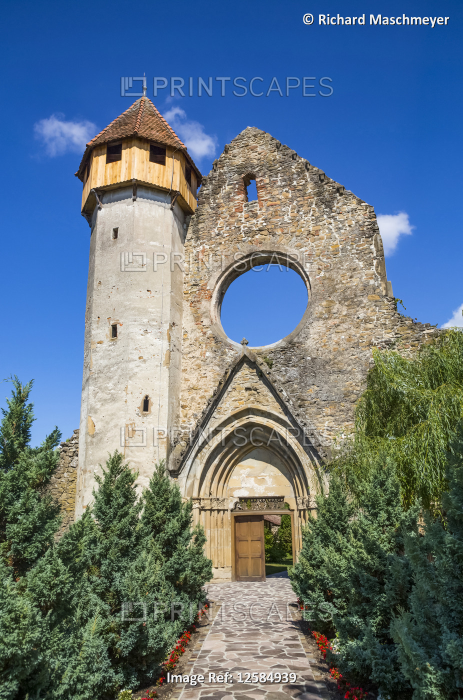 Ruins, Cistercian Monastery, founded in 1202; Carta, Sibiu County, Transylvania ...
