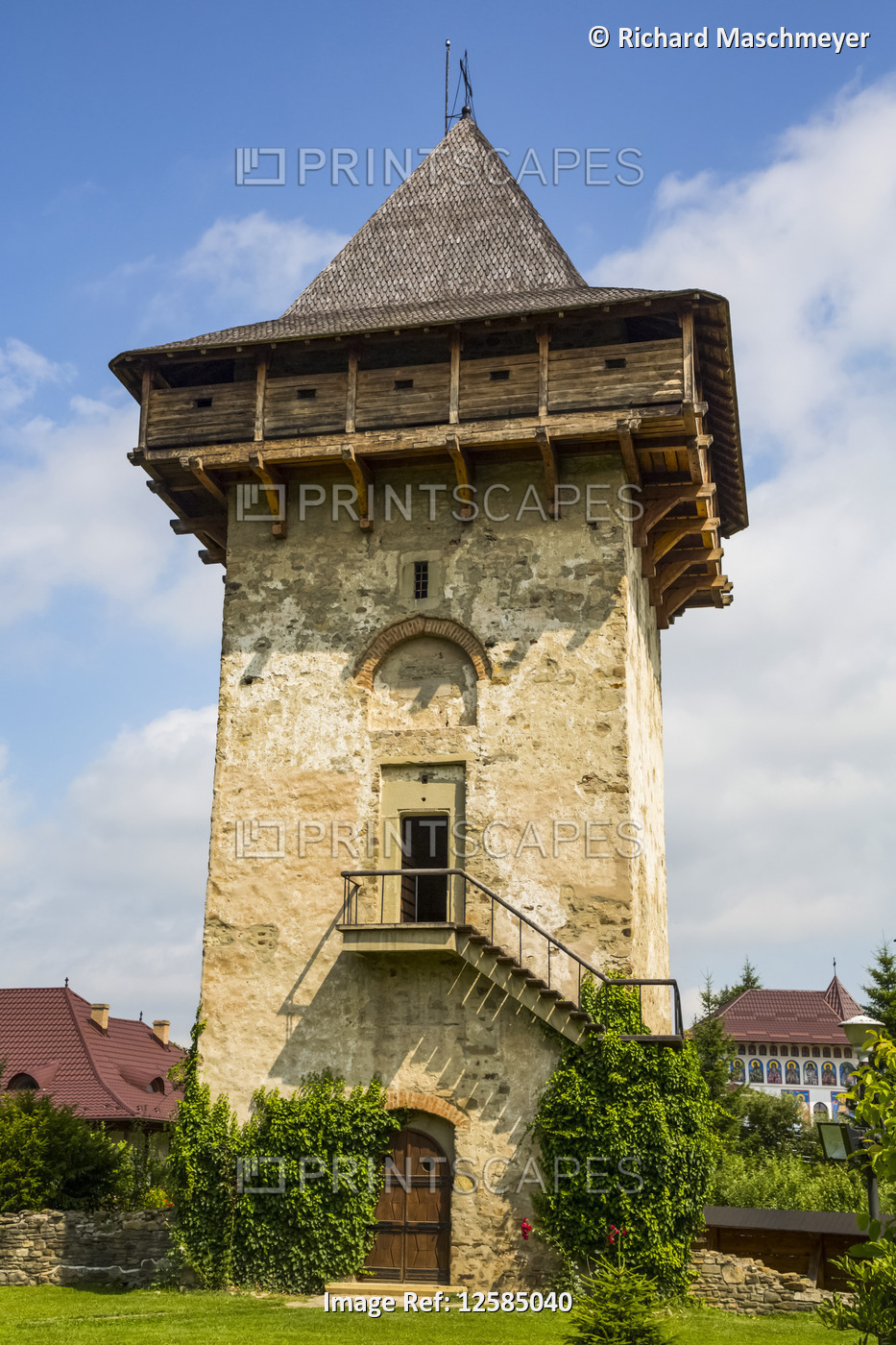 Tower, Humor Monastery, 1530; Manastirea Humorului, Suceava County, Romania