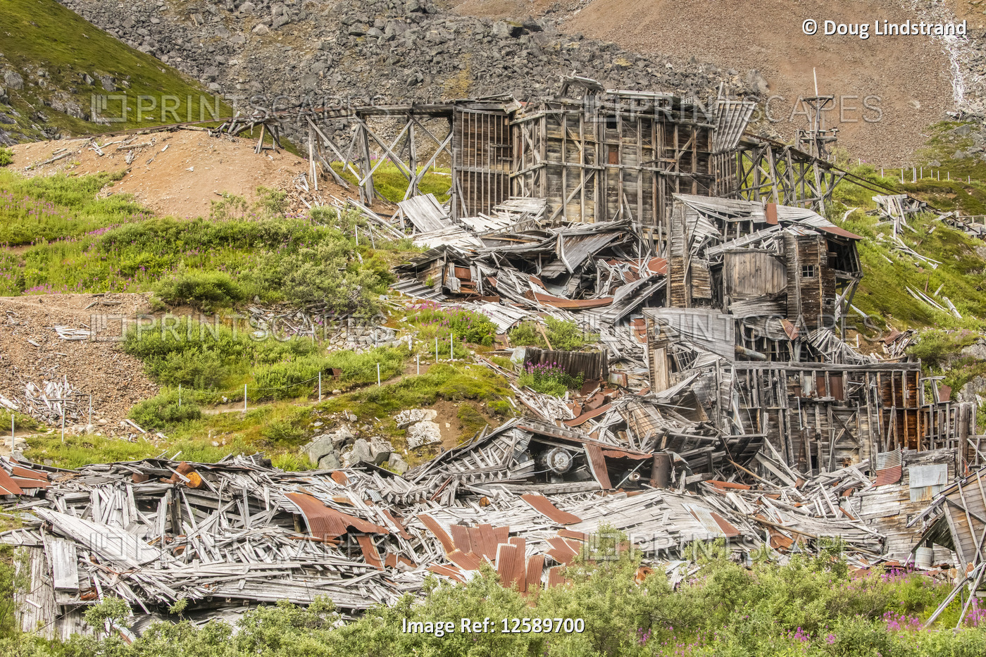 The remnants of the now abandoned Independence Mines still stand and the area ...