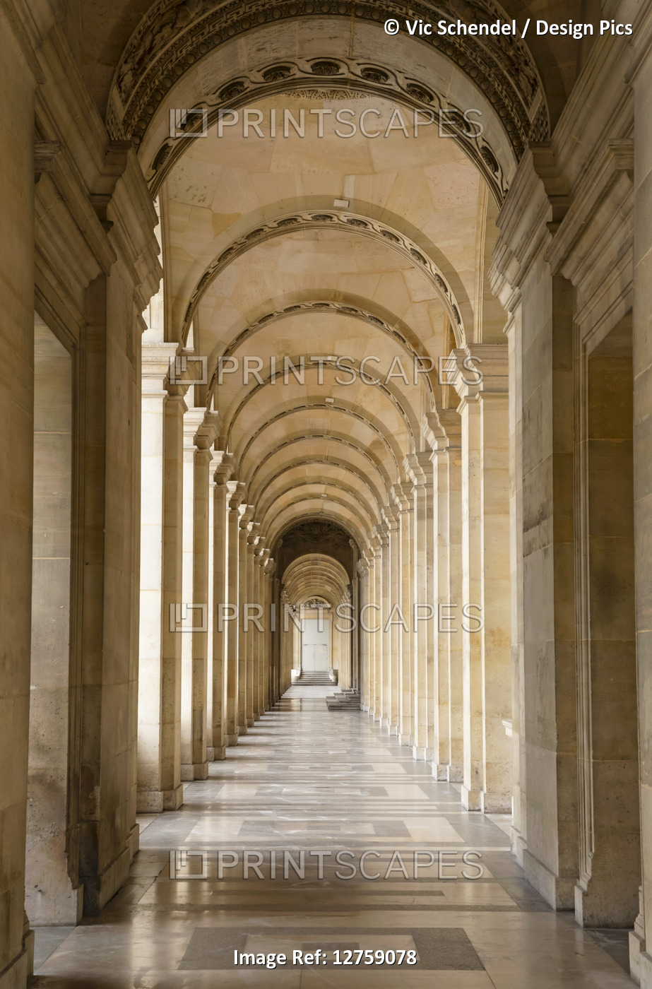 Corridor of the Louvre, Paris, France