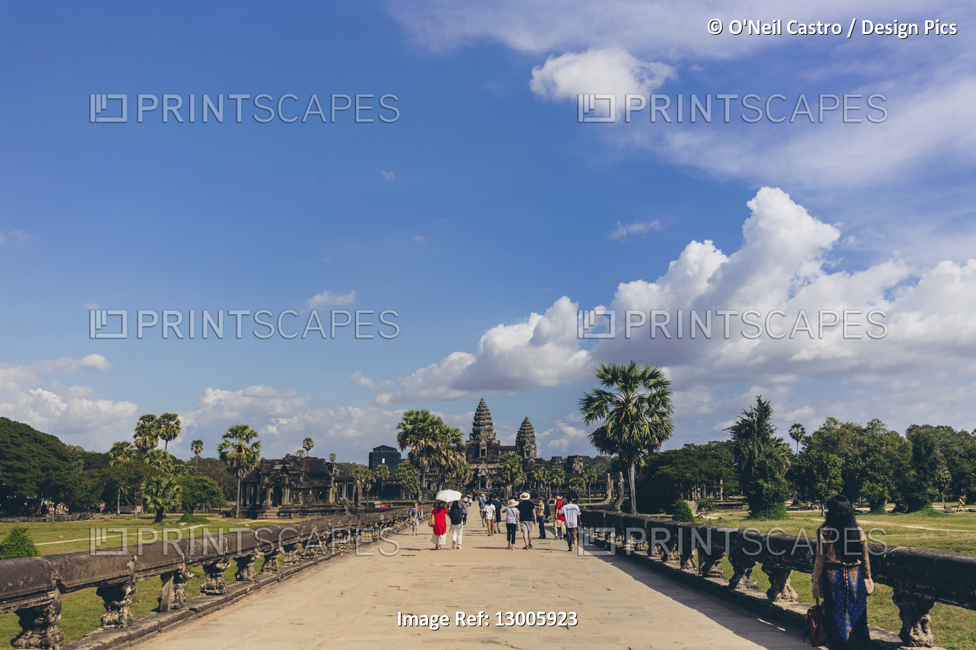 Tourists and worshipers at Angkor Wat Temple; Siem Reap, Siem Reap, Cambodia