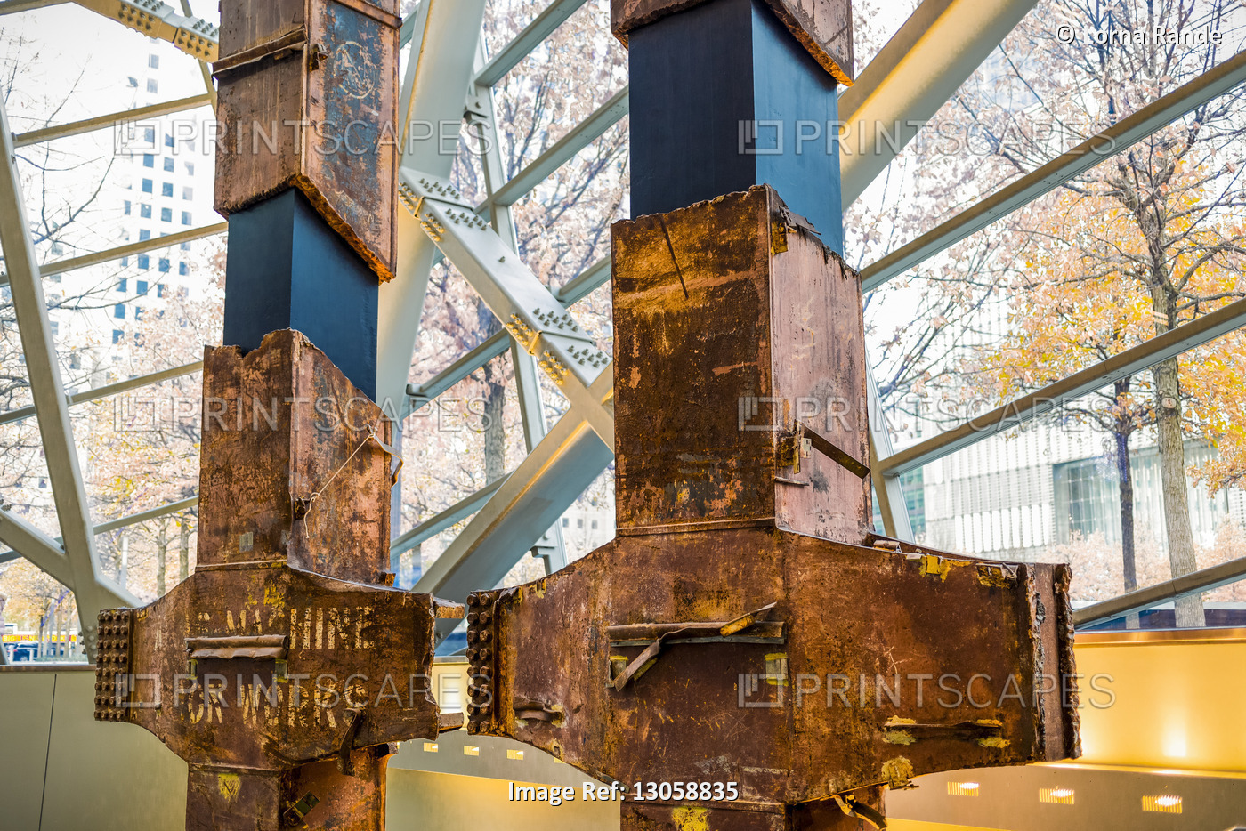 Original beams from the World Trade Center, National September 11 Memorial and ...