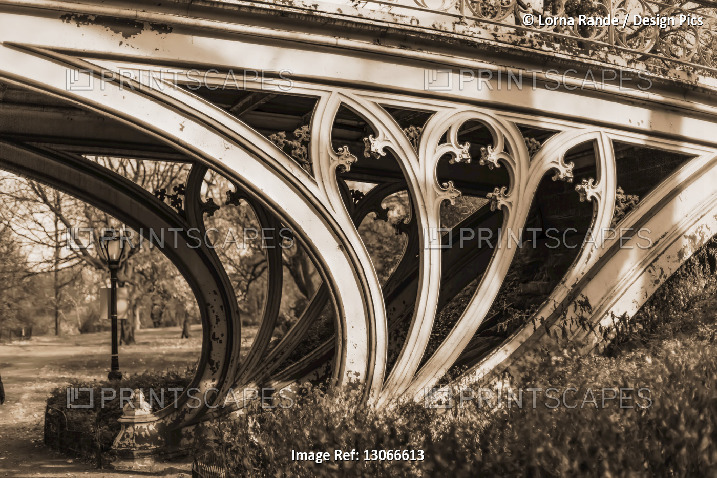 Decorative structure of a bridge, Central Park, Manhattan; New York City, New ...
