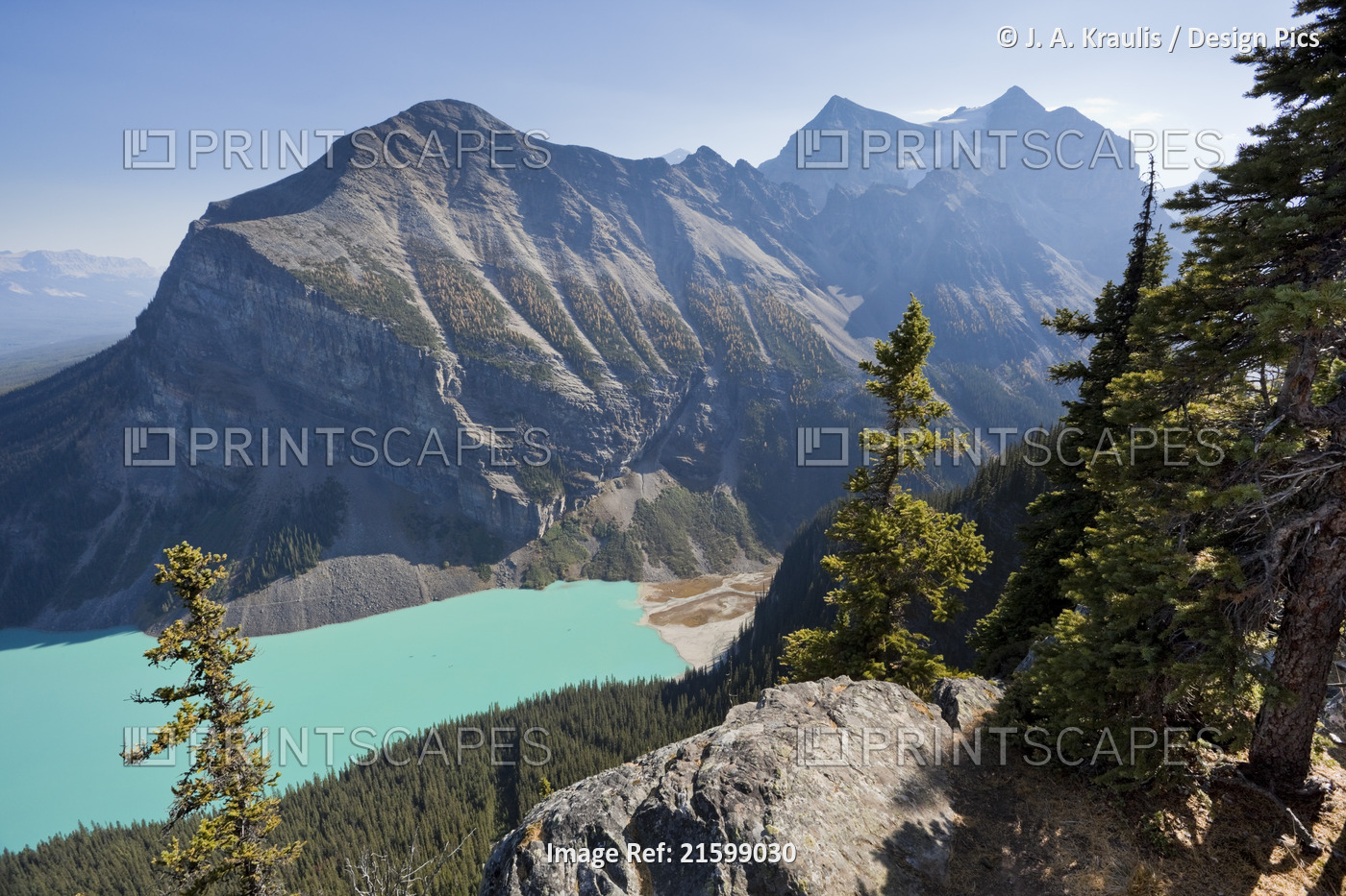 Mount Fairview, Mount Aberdeen and Lake Louise from the Big Beehive, Banff ...